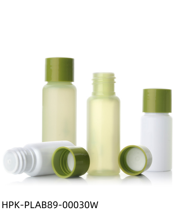 Frosted Green Plastic Bottle with Inner Plug